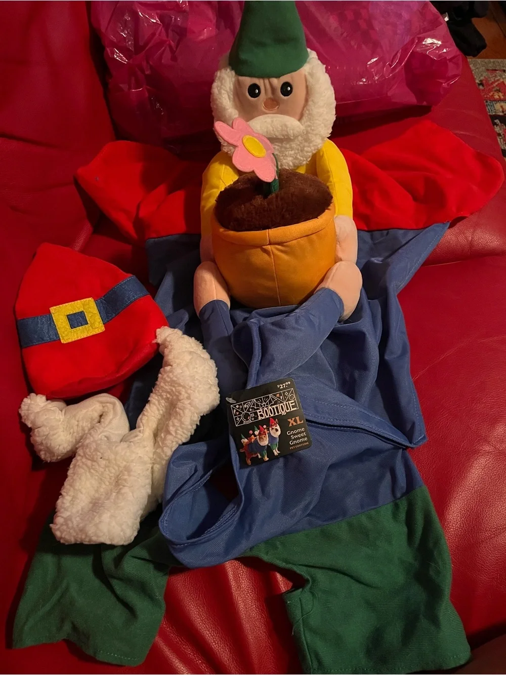 BOOTIQUE XL Gnome Sweet Gnome dog costume